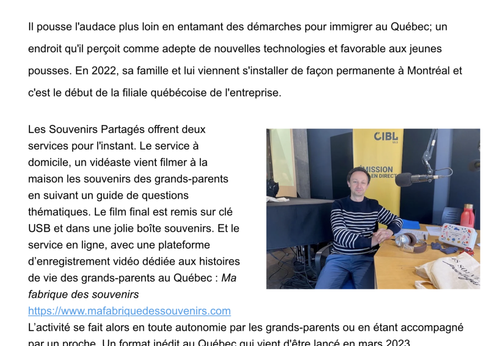 cibl ma fabrique des souvenirs