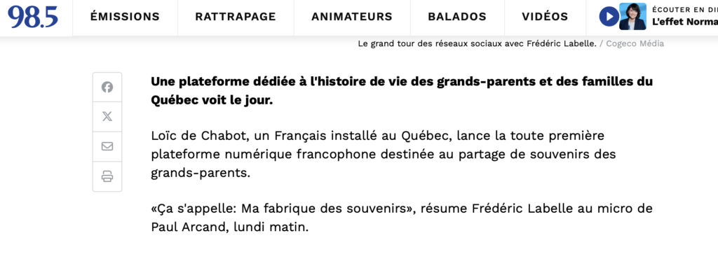 paul arcand les souvenirs partages